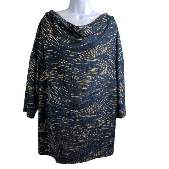 Maggie Barnes Women's Textured Tunic Top Size 2X Statement Lagenlook Boho Glam - Picture 1 of 10